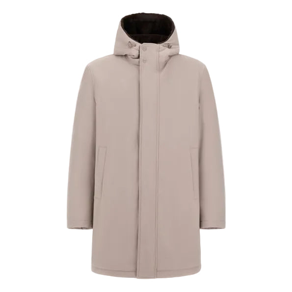 PARKA IN TWILL OPACO E LIGHT FAUX FUR