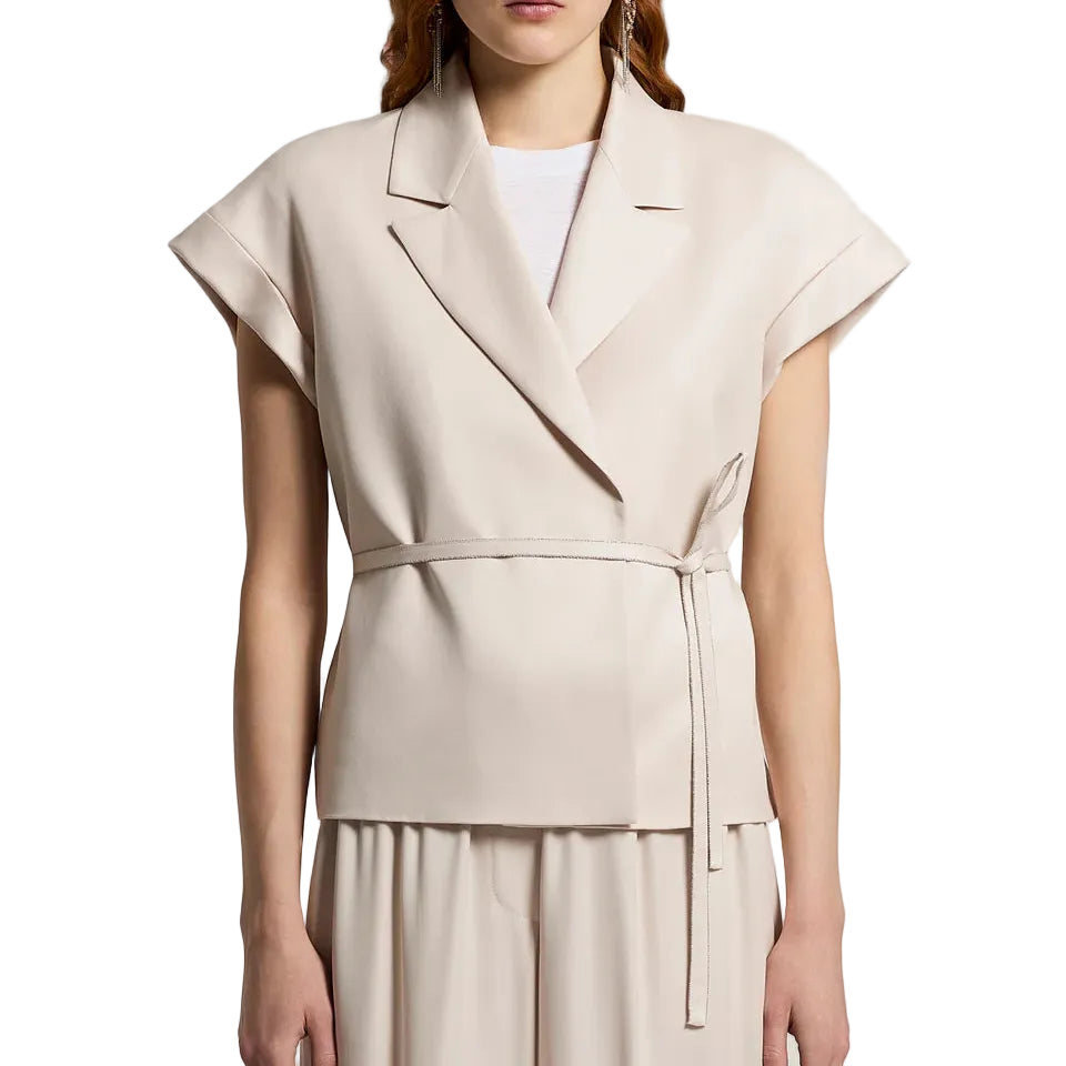 Gilet in diagonale di viscosa-cupro