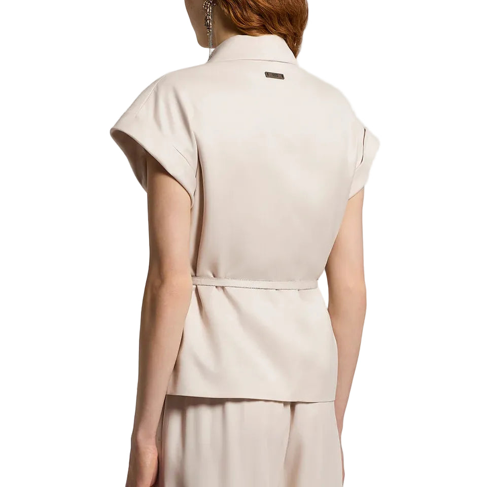 Gilet in diagonale di viscosa-cupro