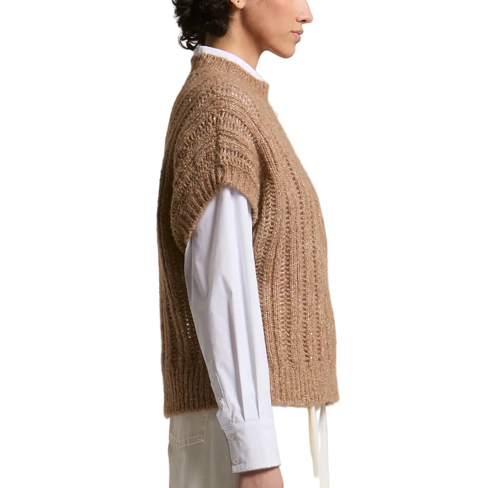 Maglia donna tricot Soffice filato mouliné di alpaca, lana e cotone