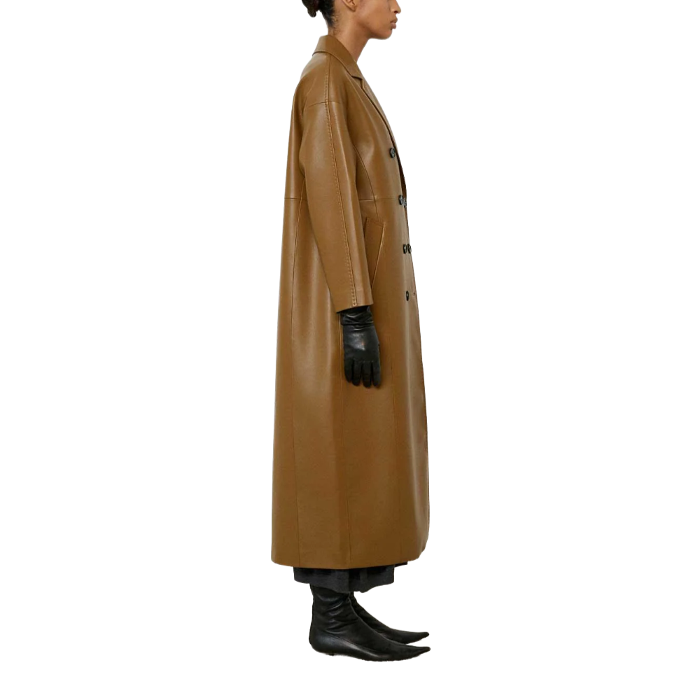 Meimeij Cappotto Lungo in Ecopelle