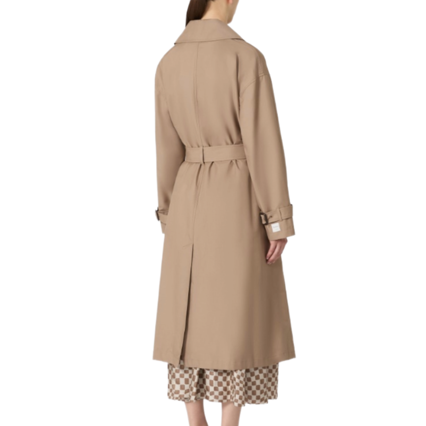 'S Max Mara Trench Lungo In Twill Di Cotone Fiorito