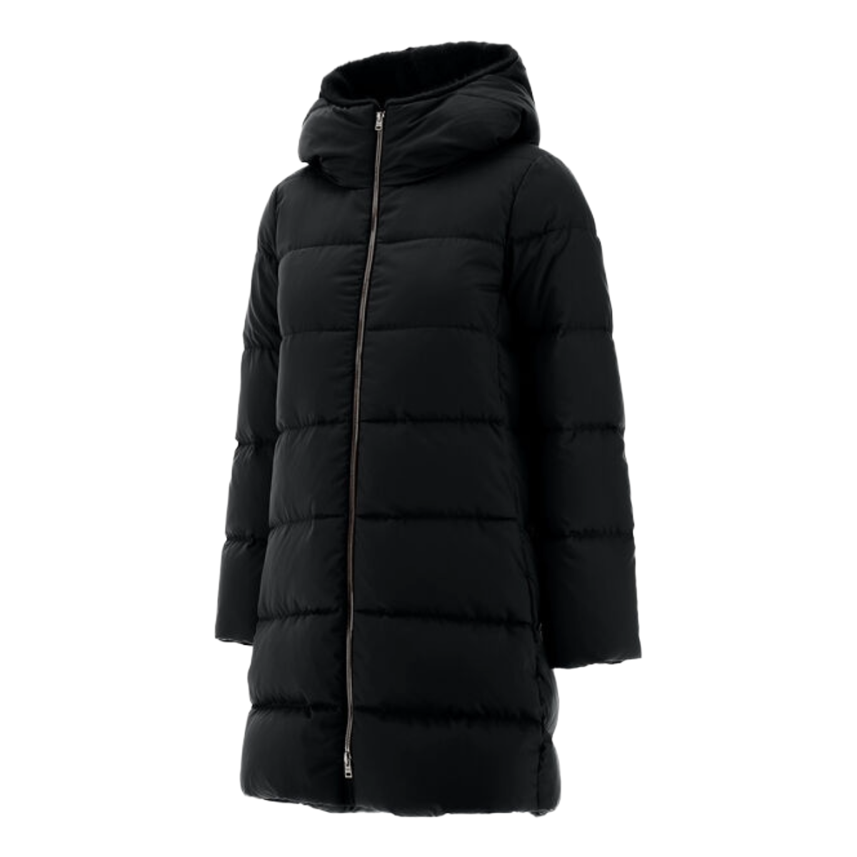 Herno Piumino Medio con Cappuccio in Ecopelliccia