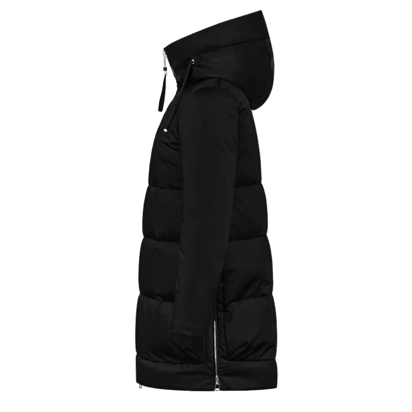 PIUMINO LUNGO BI-MATERIALE CON CAPPUCCIO TALIA M