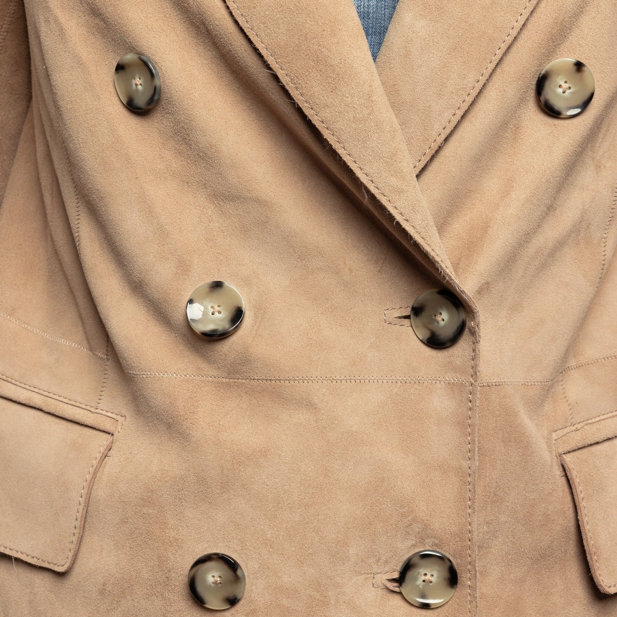 Giacca Doppiopetto in Suede Tiaki