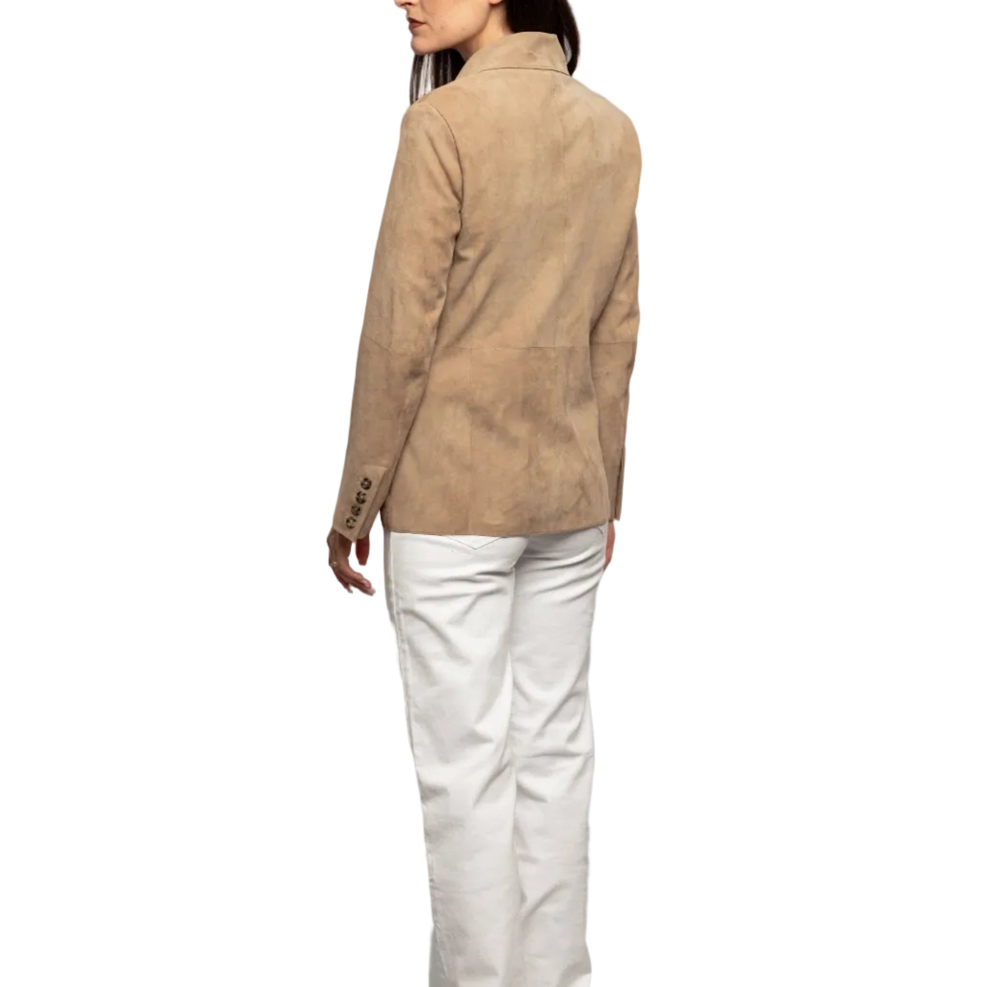 Giacca Doppiopetto in Suede Tiaki