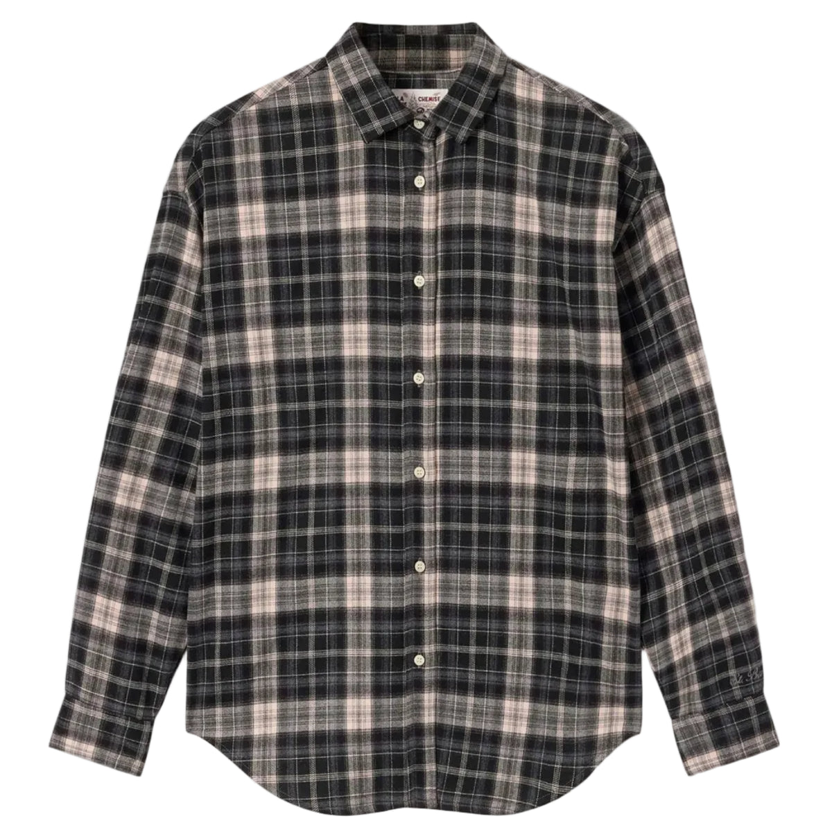 Camicia Gigy in flanella con motivo tartan e ricamo logo