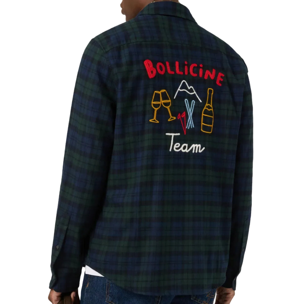 Camicia Seefeld in flanella di misto cotone con ricamo