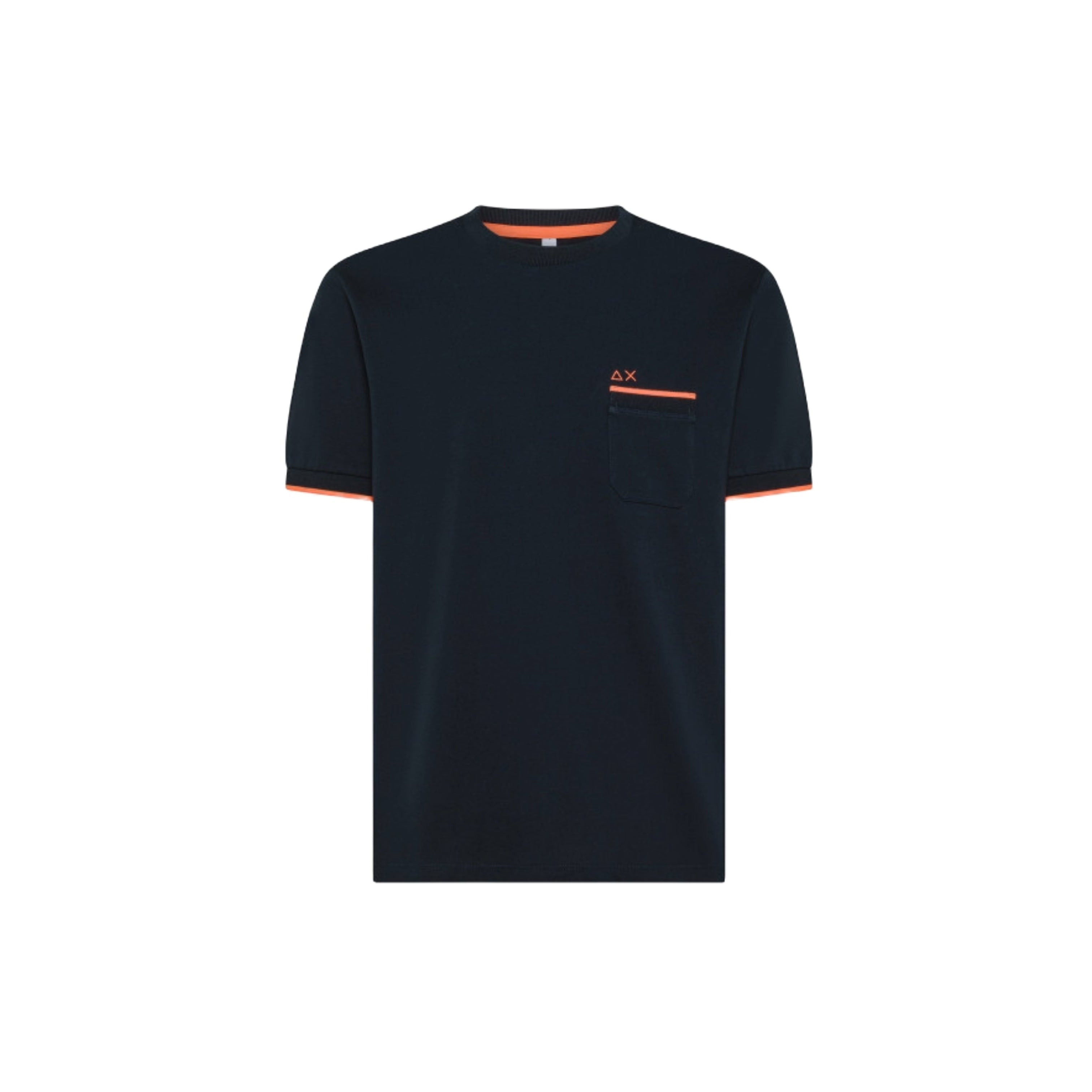 Sun68 T-Shirt In Piquet Con Logo Fluo