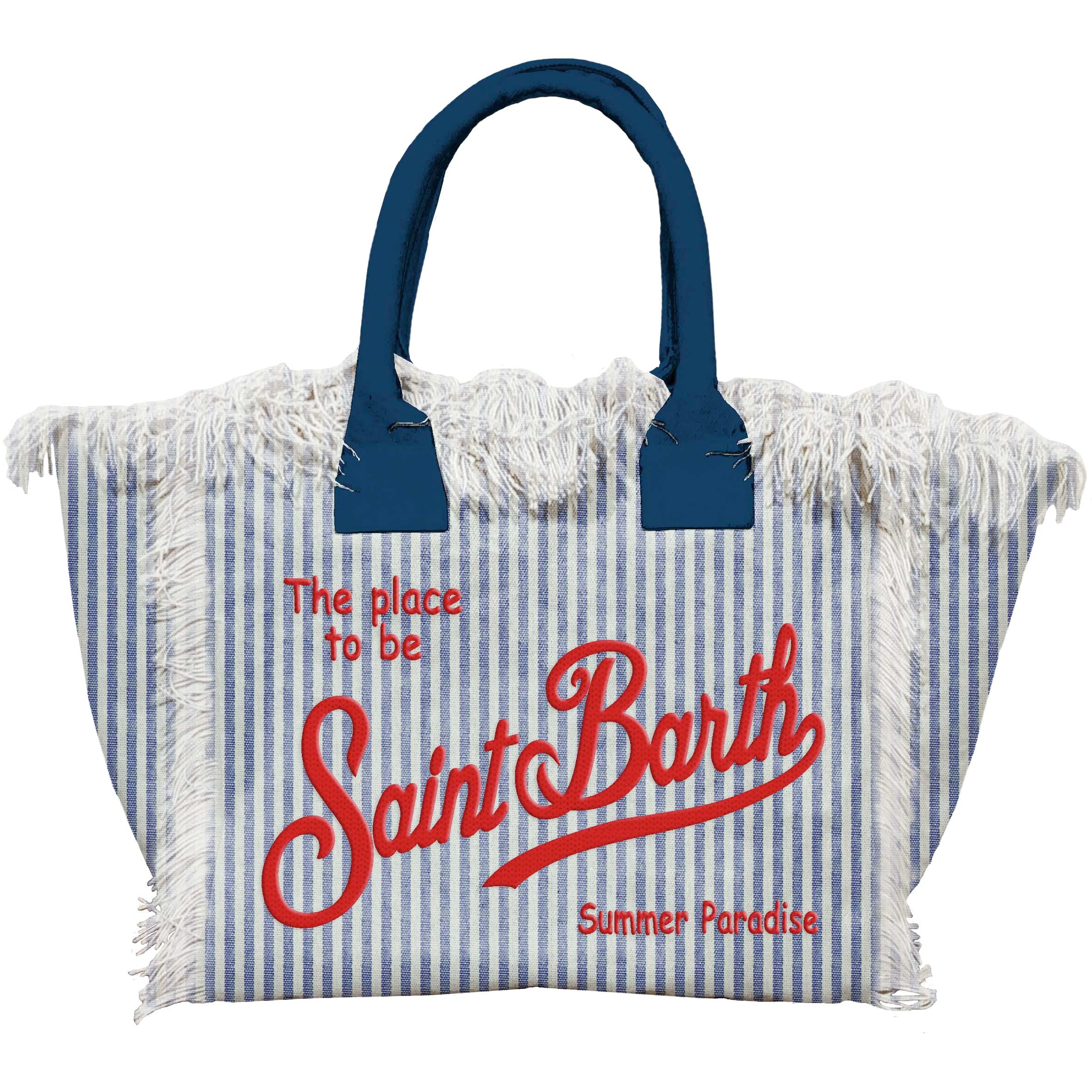 Borsa Vanity in Canvas a Righe