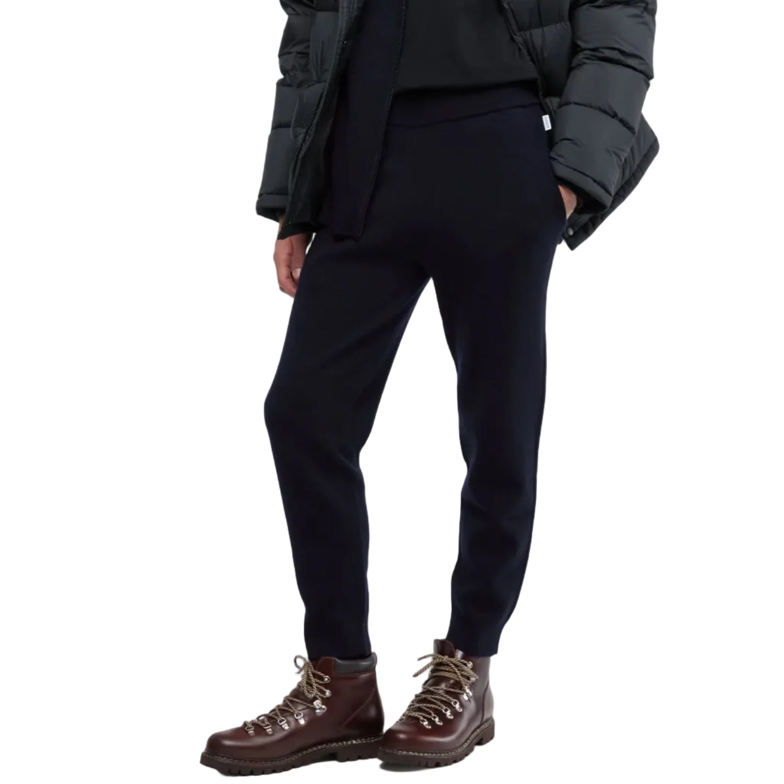PANTALONE IN FILATO DOPPIA FRONTURA DI LANA E COTONE