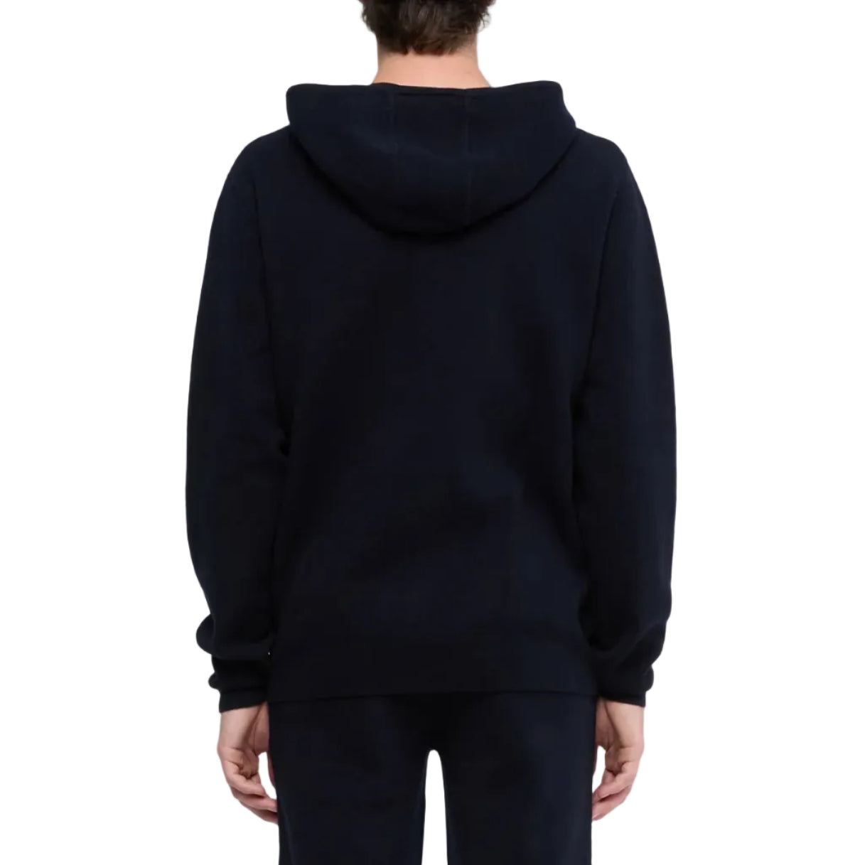 MAGLIA CON CAPPUCCIO IN FILATO DOPPIA FRONTURA IN LANA E COTONE