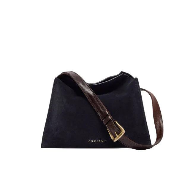 Borsa Trinity Peach Oro Small a spalla in suede e cuoio