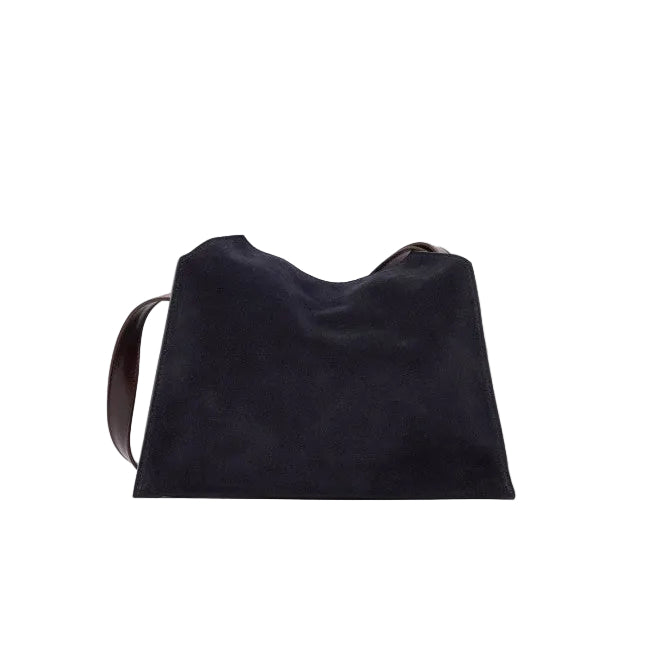 Borsa Trinity Peach Oro Small a spalla in suede e cuoio