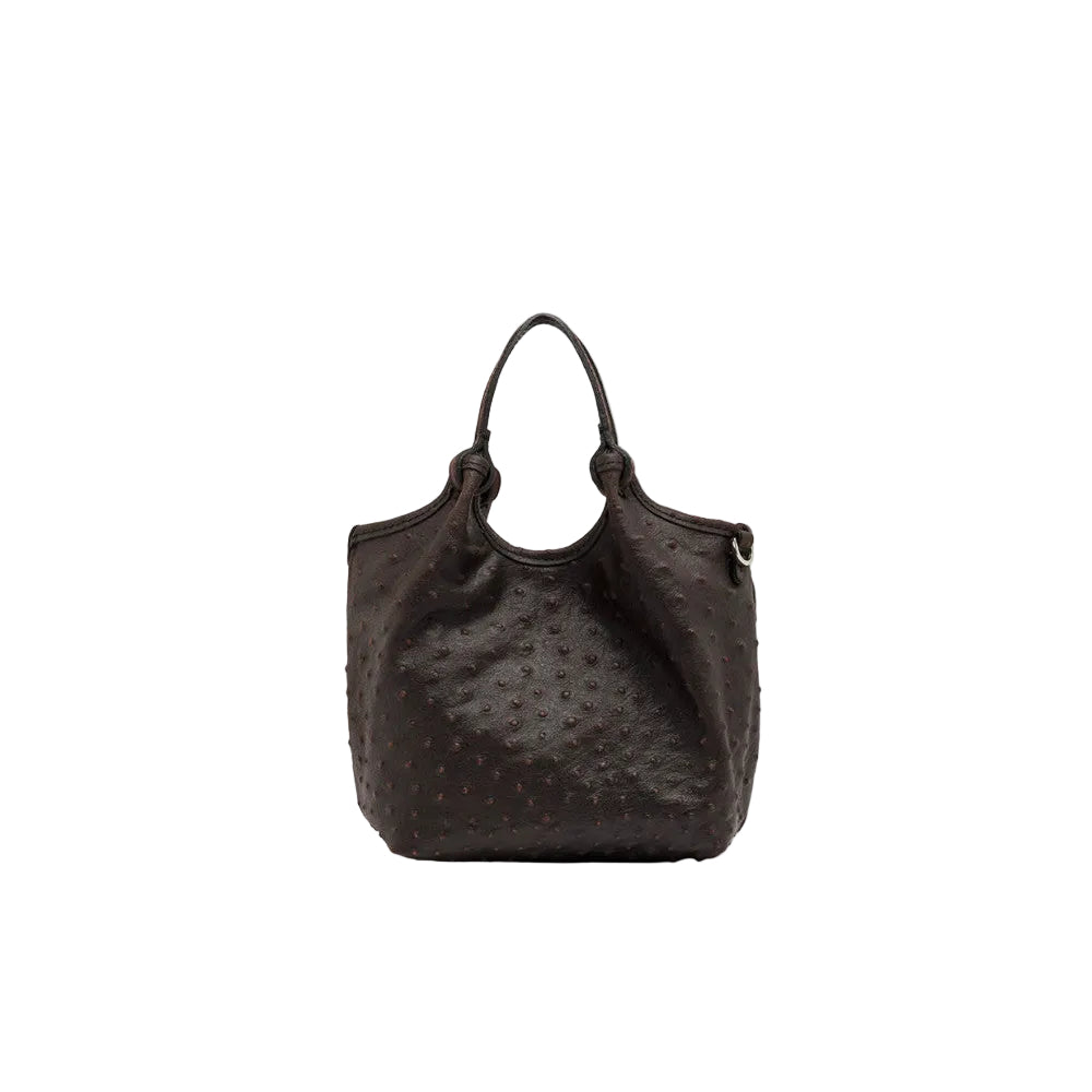 Borsa Dua in Pelle Stampata Struzzo