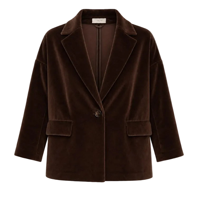 Giacca donna in velluto marrone e maniche 3/4