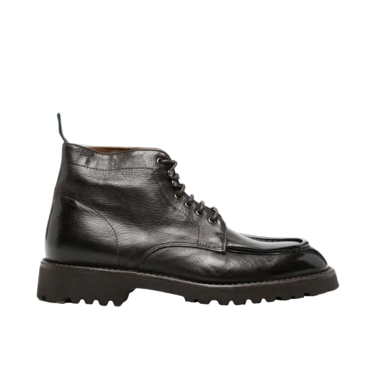 Stivaletti Stringati In Pelle