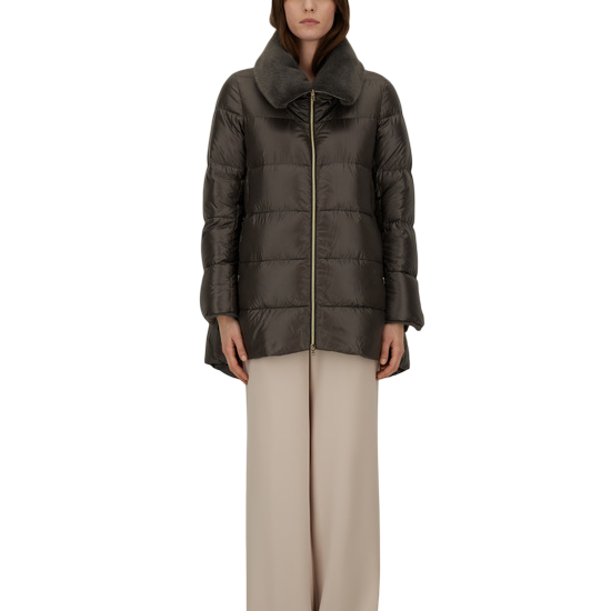 Herno Piumino Medio in Nylon Ultralight & Alternative Fur