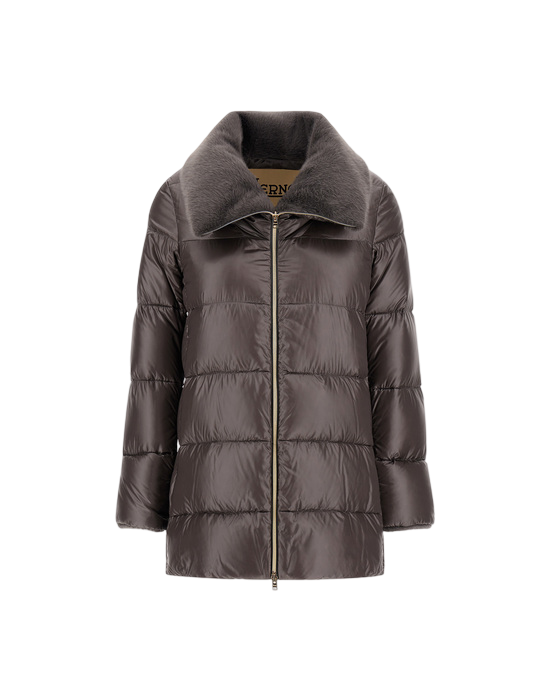 Herno Piumino Medio in Nylon Ultralight & Alternative Fur