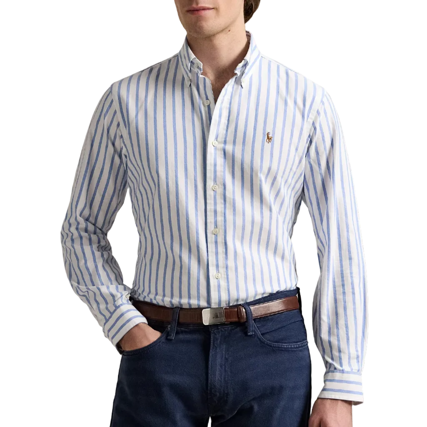 Camicia Oxford a Righe Slim Fit