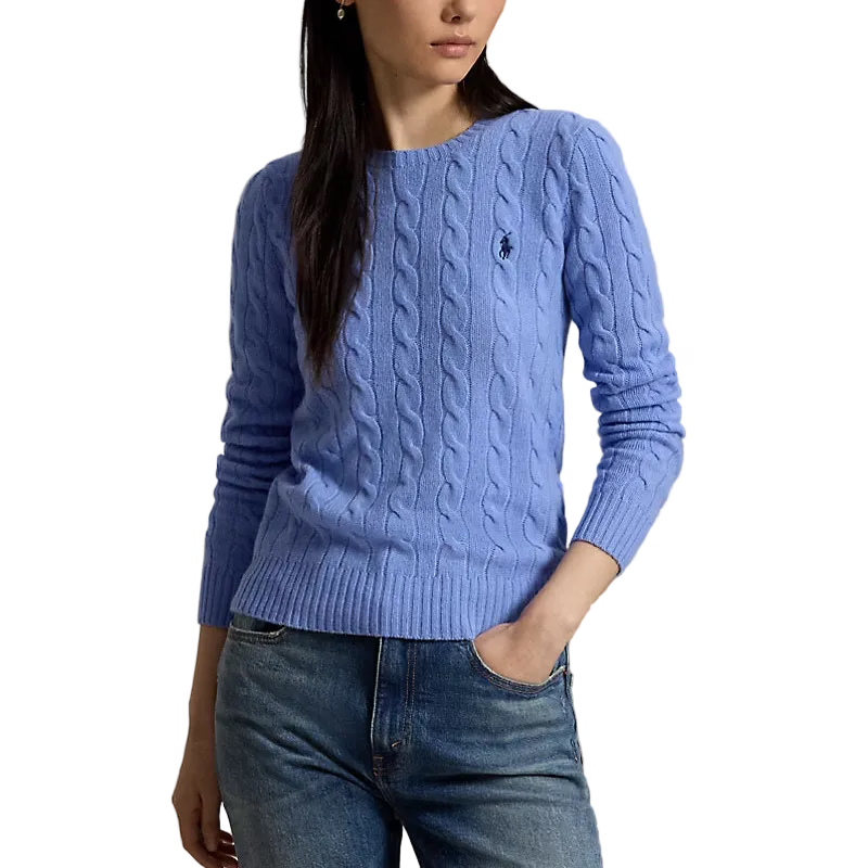 Girocollo in lana e cashmere a trecce