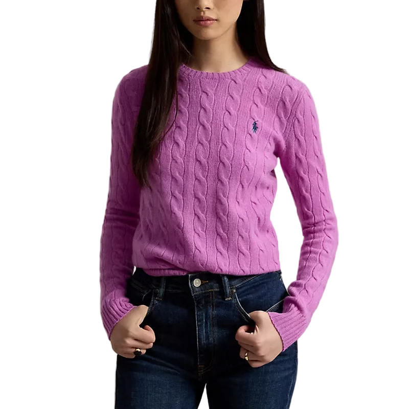 Girocollo in lana e cashmere a trecce
