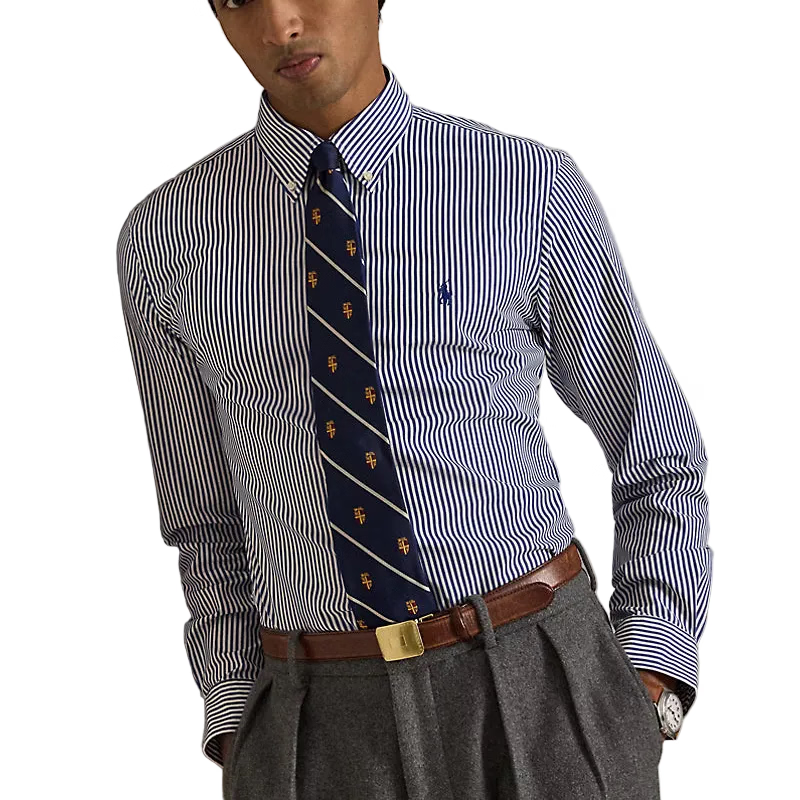 Camicia in popeline stretch a righe Custom Fit