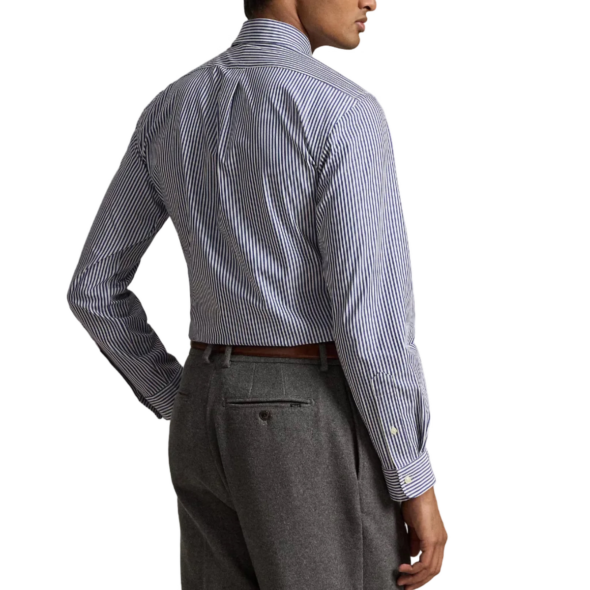 Camicia in popeline stretch a righe Custom Fit