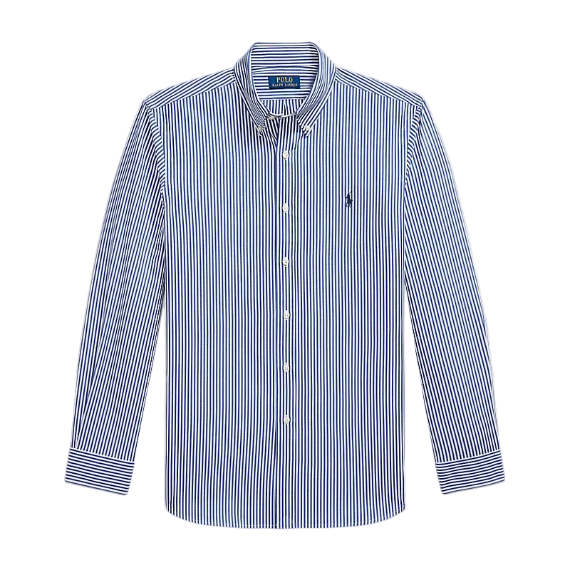 Camicia in popeline stretch a righe Custom Fit