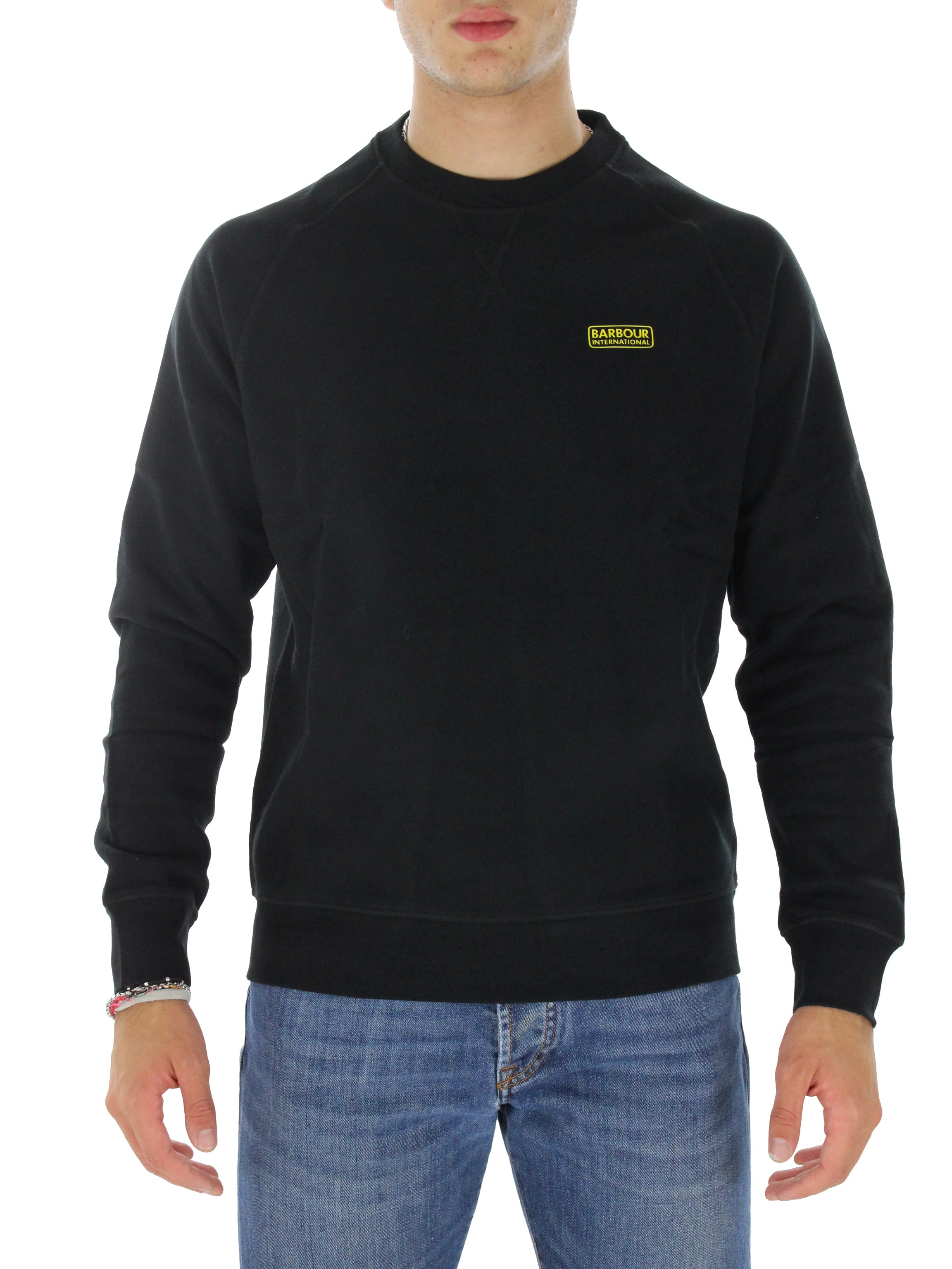 Black mol0088 round neck sweatshirt