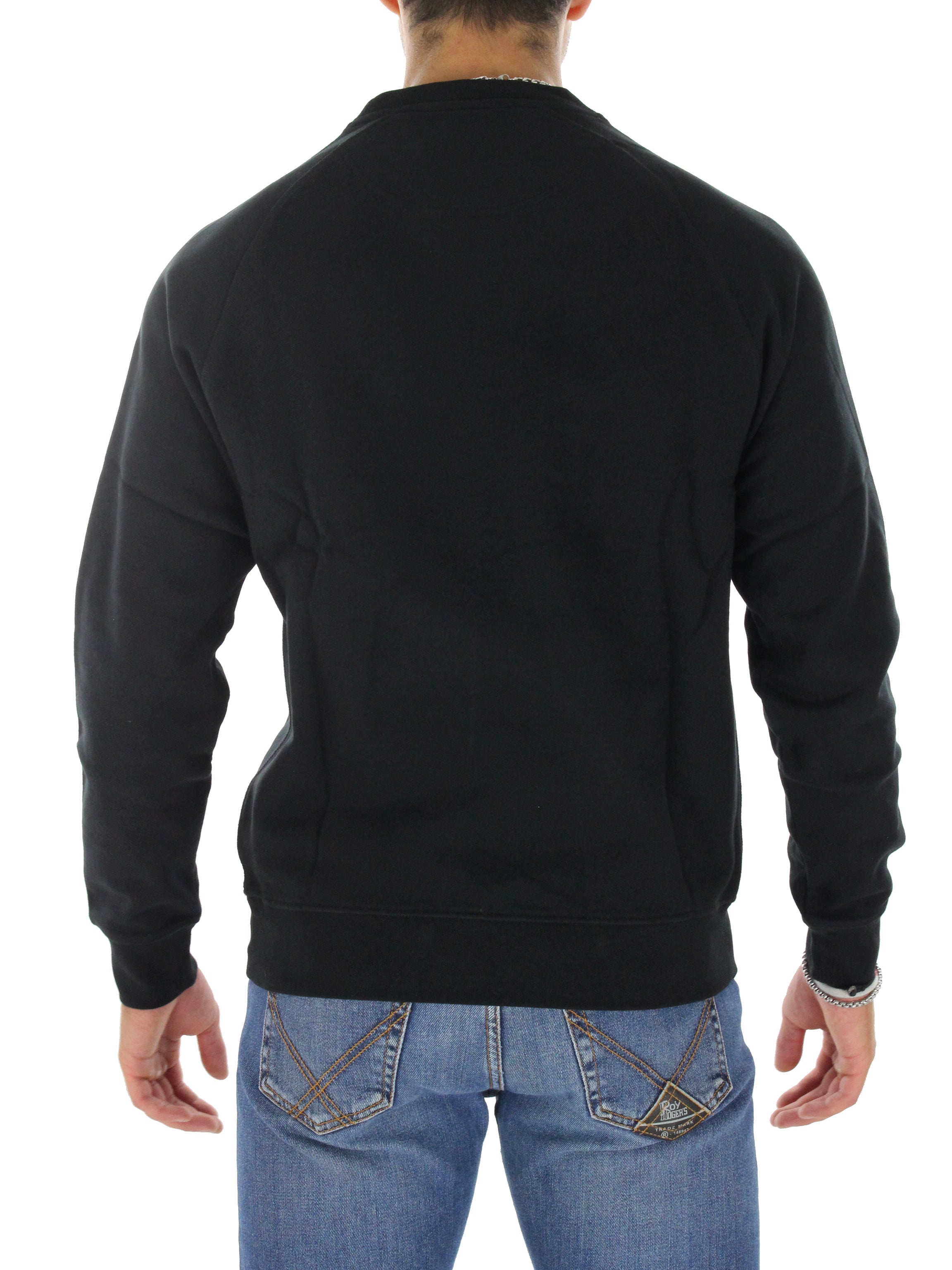 Black mol0088 round neck sweatshirt