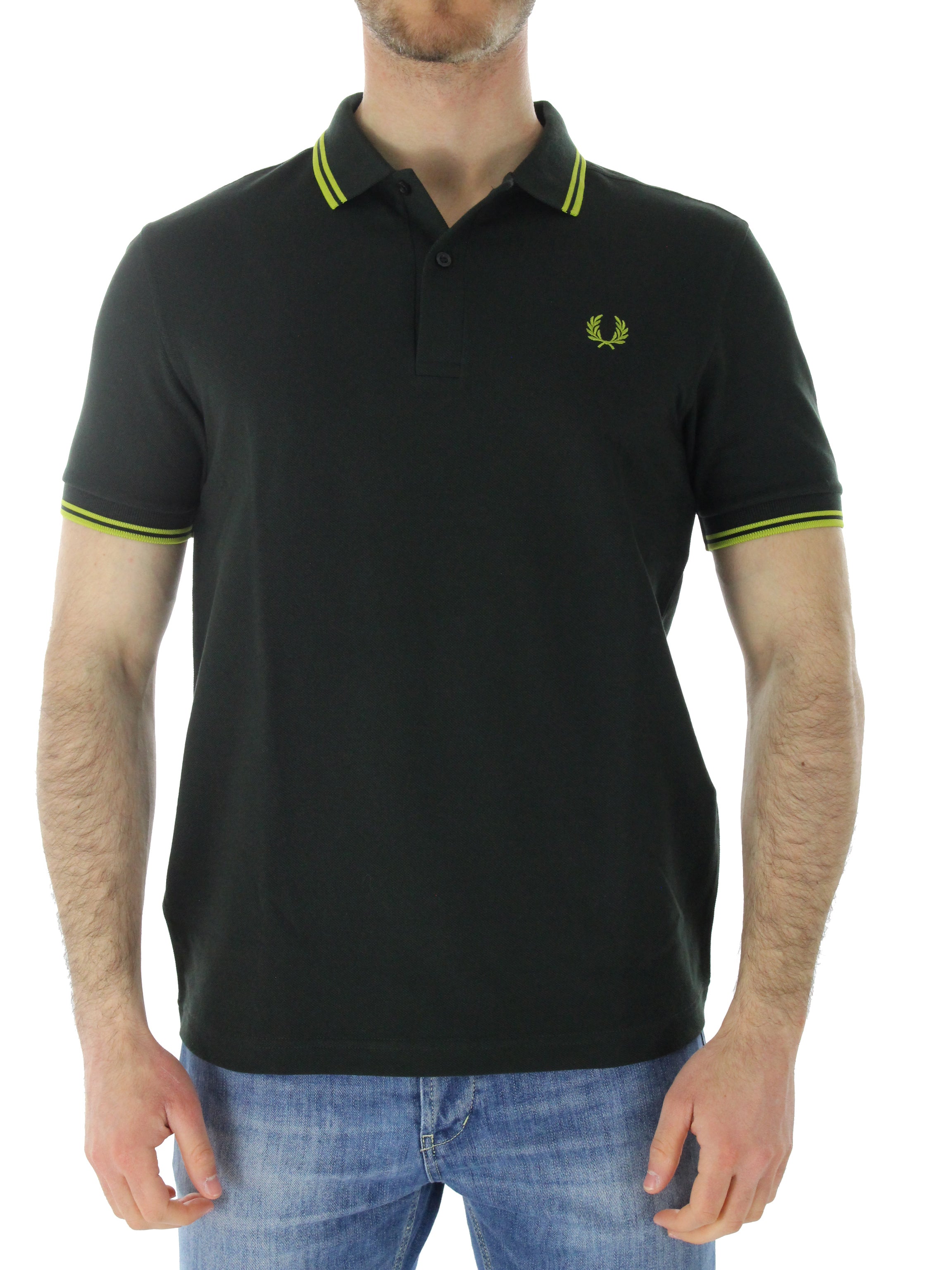 Fred perry polo righino verde