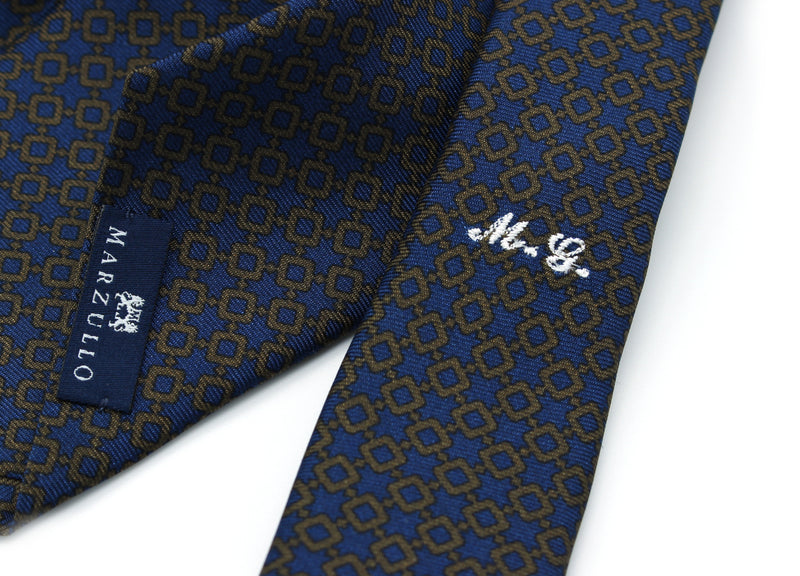 Cravatta sette pieghe su misura - microfantasia 9445-2