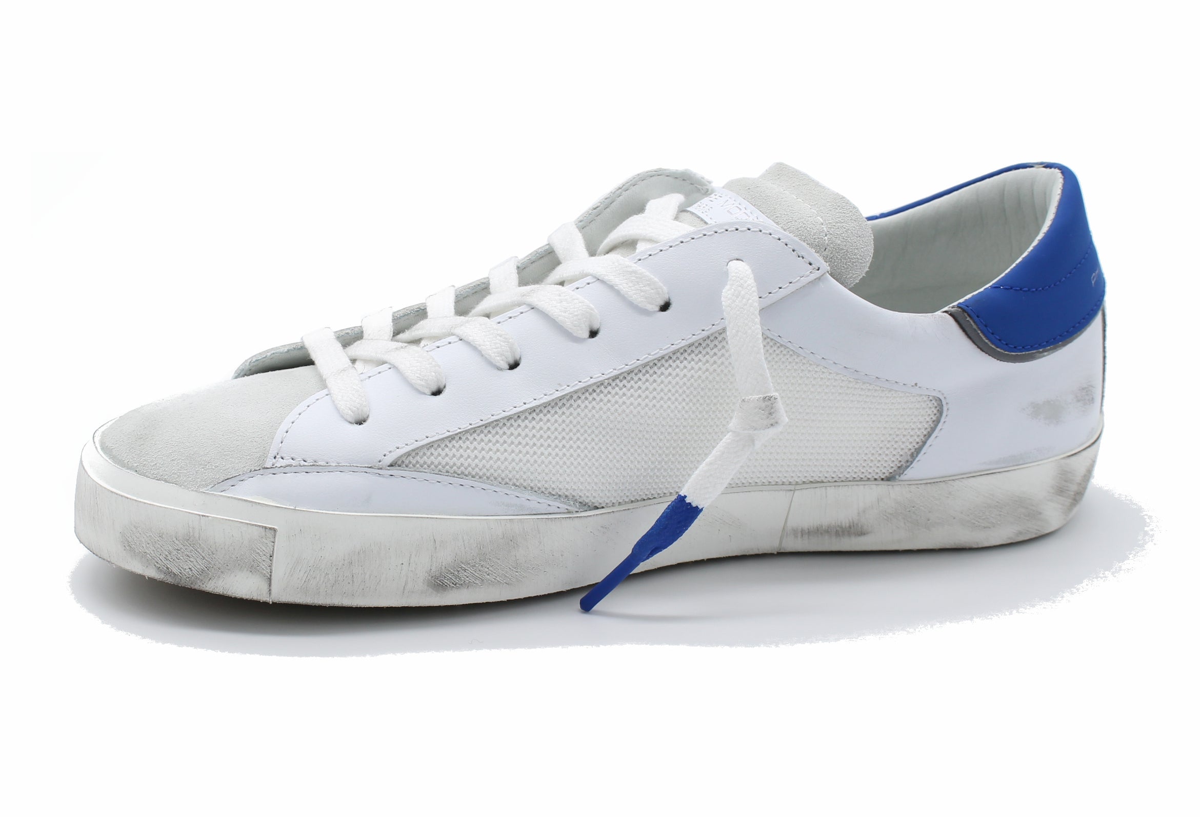 Prlu VR05 Shoes Veau Raseau White-Azzurro
