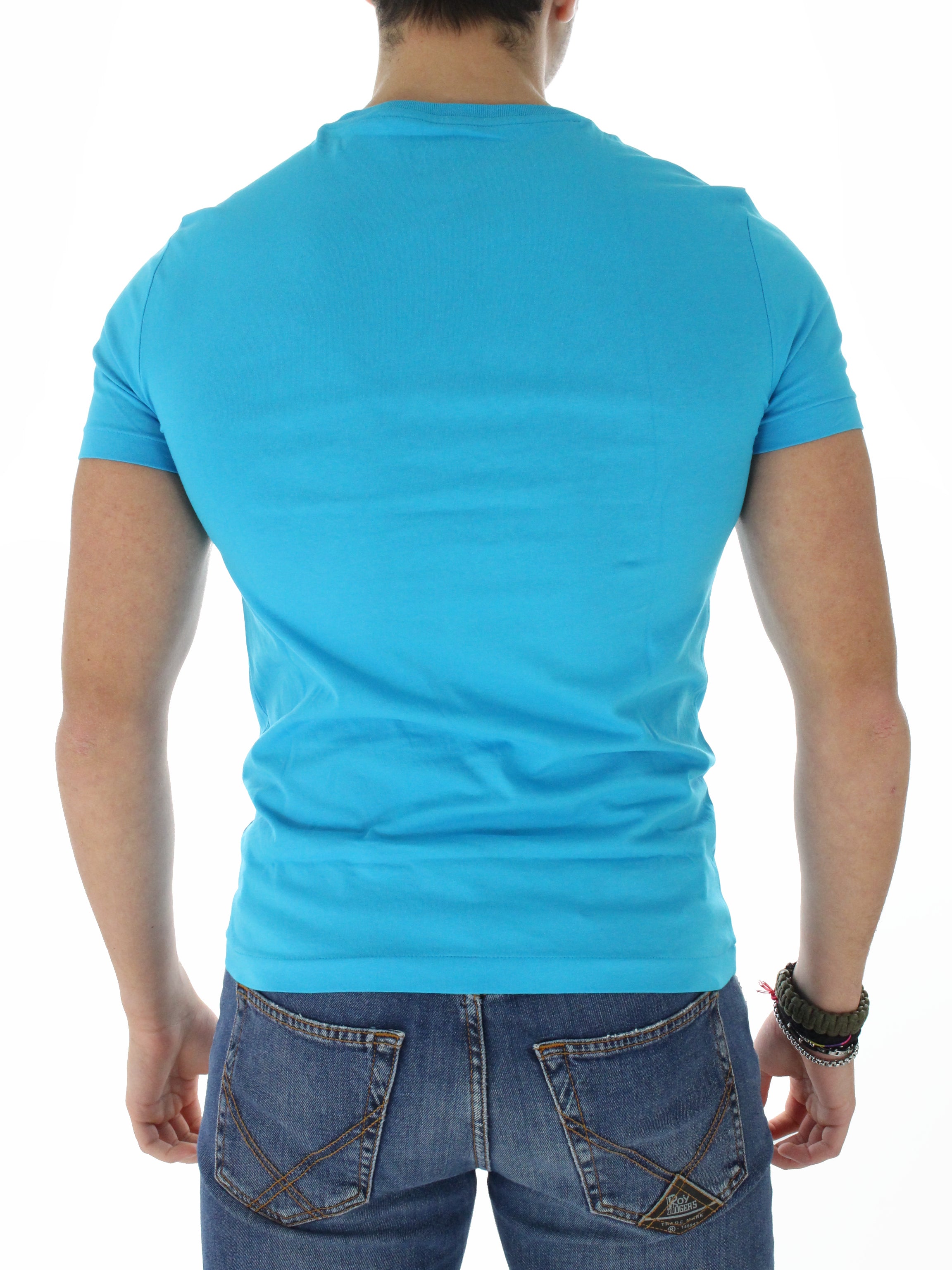 Custom Slim Fit 710671438 turquoise t-shirt