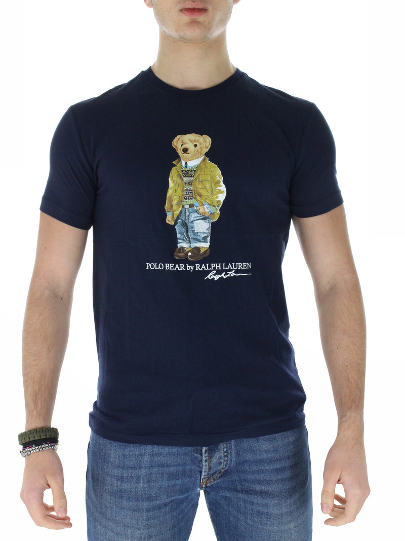 T-Shirt custom slim Orsetto 71083576100 blu