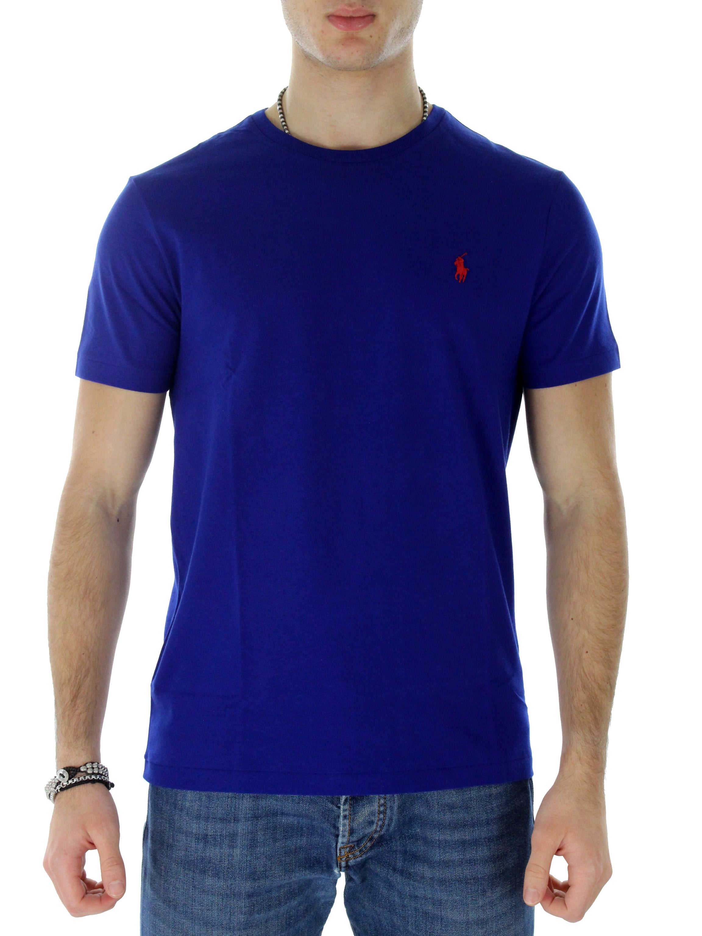 Custom Slim 710671438 blue t-shirt