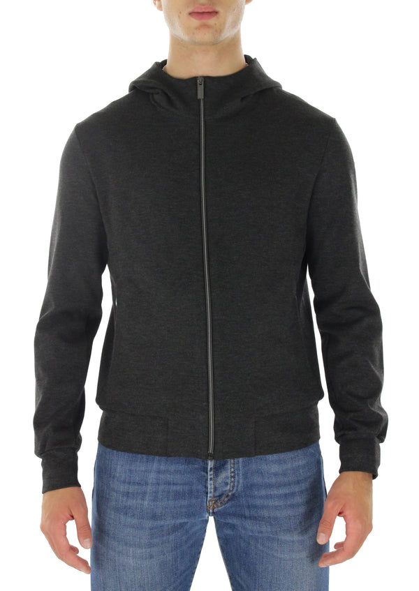 Fleche Sweatshirt New Jer Zip Hood W21155 Gray