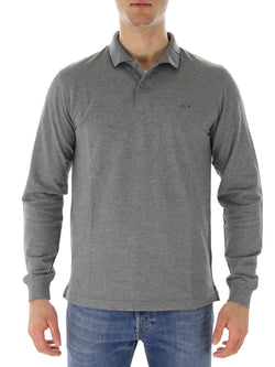 Polo righino A42103 grigio medio