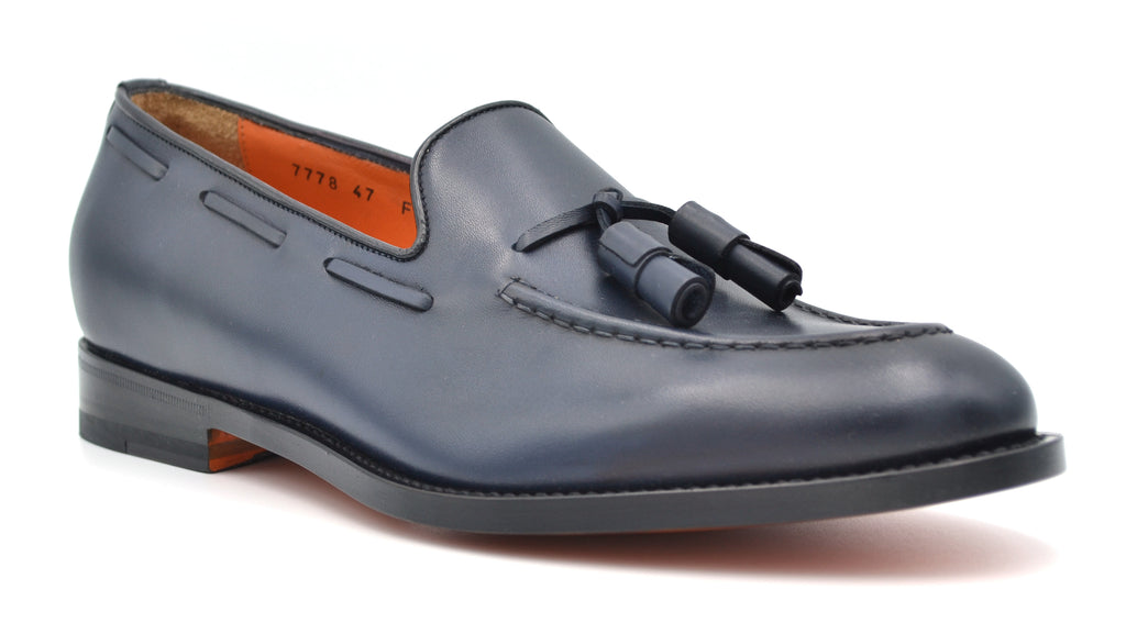 Santoni mocassino uomo blu