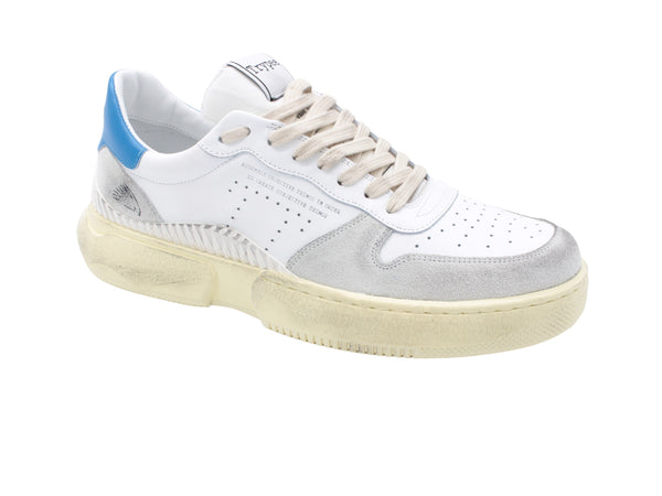 Sneaker S129 Bianco-Azzurro